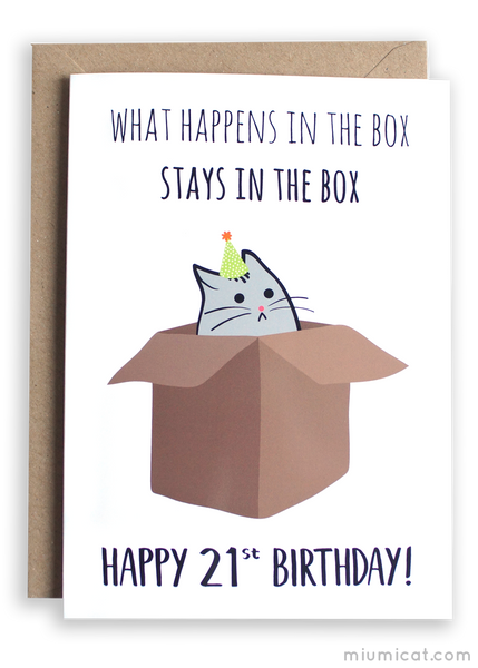 funny 21st birthday cat