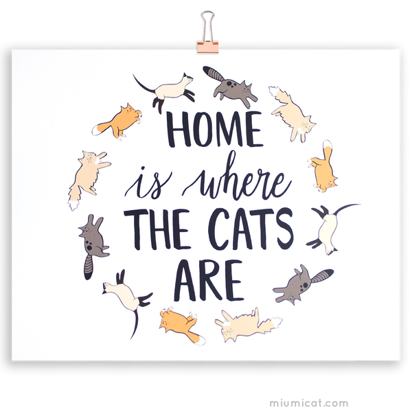 Home Is Where The Cats Are Art Print