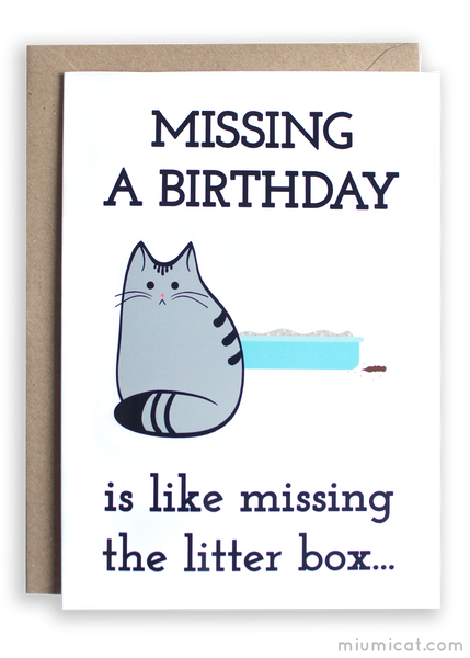 Funny Belated Birthday Cat Card