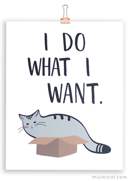 I Do What I Want Cat Art Print